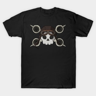 Pilots crew Jolly Roger pirate flag (no caption) T-Shirt